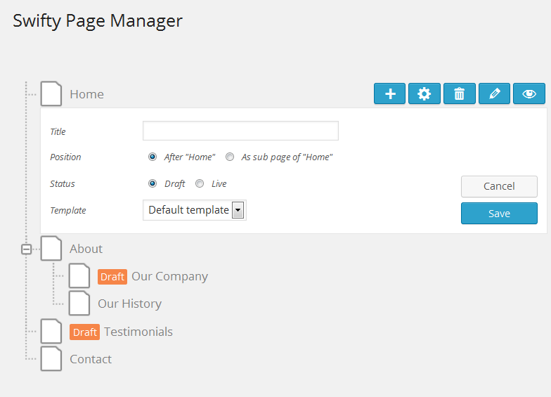 Wordpress Page Management with Swifty Page Manager